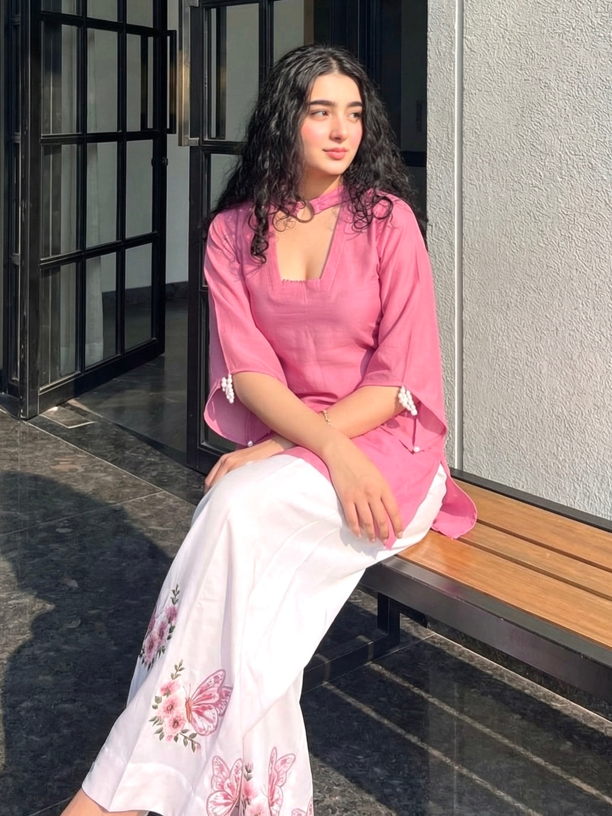 Women Designer Party Wear Pure Roman Silk Top, Palazzo & Dupatta Set