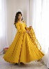 Yellow Pure Chanderi Silk Anarkali Gown Set – KB-313