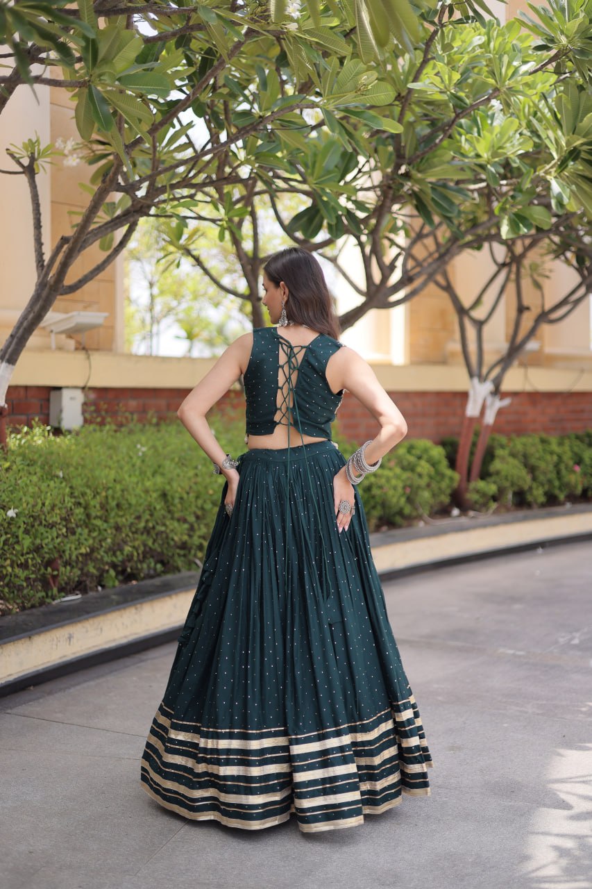Navratri Lehenga Choli 2026 | Full-Stitched  and Rayon with Mukesh & Gamthi Mirror Work | LW-7183