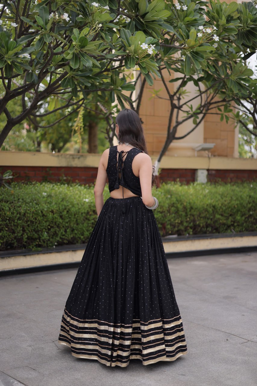 Navratri Lehenga Choli 2026 | Full-Stitched  and Rayon with Mukesh & Gamthi Mirror Work | LW-7183